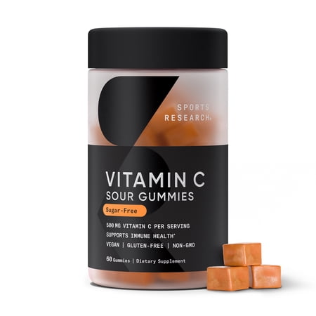 Sports Research Vitamin C, Natural Orange, 60 Gummies