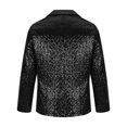 thumbnail image 3 of Men Solid Color Sequin Blazer Suit Set Wedding Party Slim Fit Dress Coat Dinner Party Suit Pants, 3 of 5