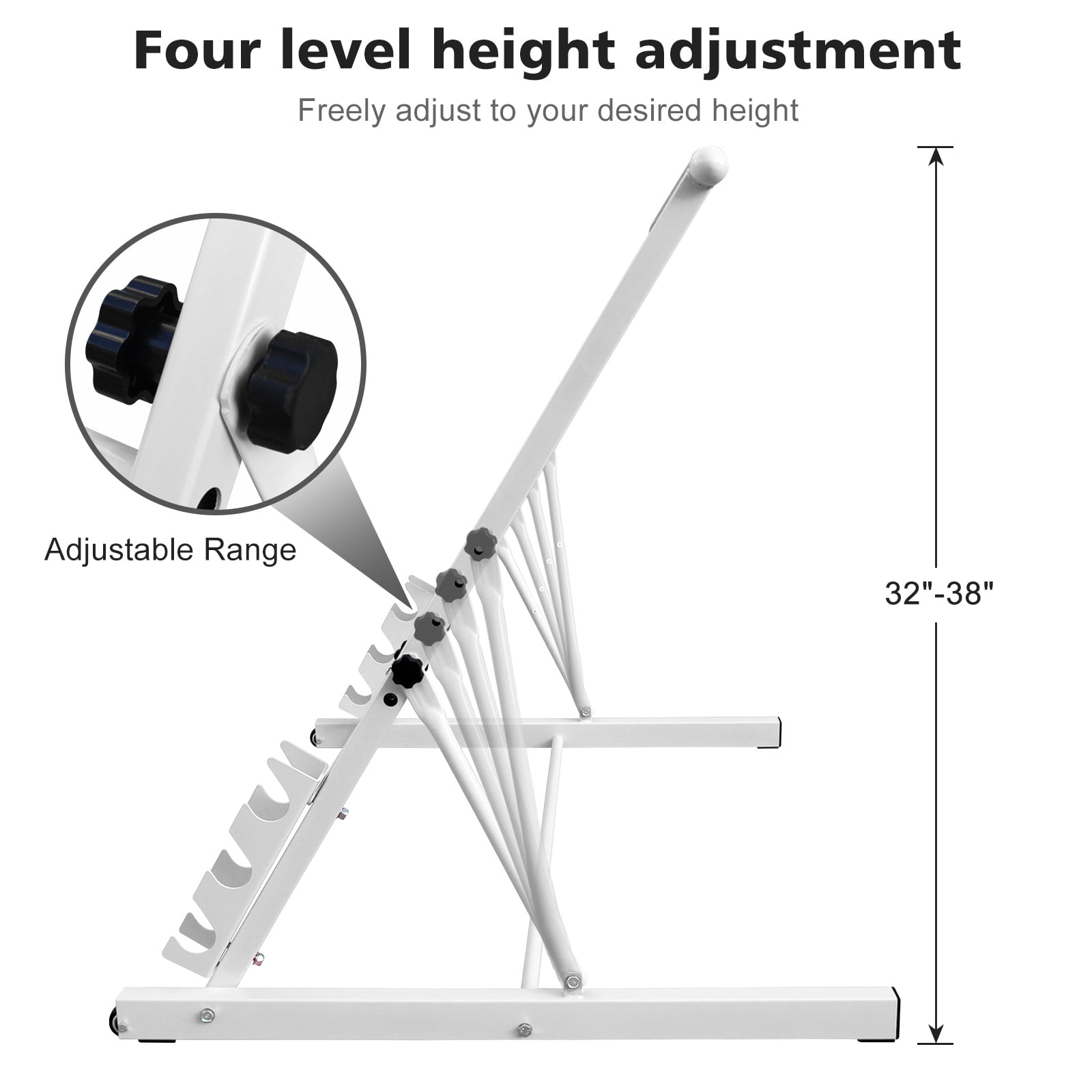 Solid Wood Ballet Barre 3.5FT with Adjustable Height 31.5-39.5 Inches, Portable Dance Practice Barre with Wheels for Home, Studio, Adjustable, White
