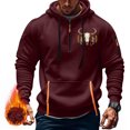 thumbnail image 4 of DODADAWANJ Mens Cargo Hoodies Graphic Quarter Zip Hooded Pullover Big and Tall Drawstring with Multi Pockets Hoodie for Camping Daily XXL, 4 of 5