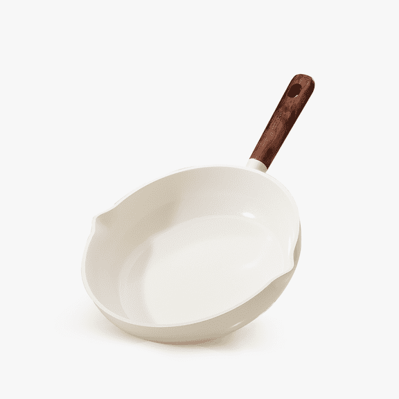 Carote 11" Ceramic Nonstick Frying Pan, Cooking Skillet with Bakelite Handle, Induction Compatible, Easy to Clean, White