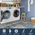 thumbnail image 5 of Oriental Floral Medallion Area Rug - 2x6 Hallway Runner Rug Blue Turkish Bedroom Throw Rug Faux Wool Non-Slip Machine Washable Low-Pile Carpet for Kitchen Laundry Living Bathroom, 5 of 8