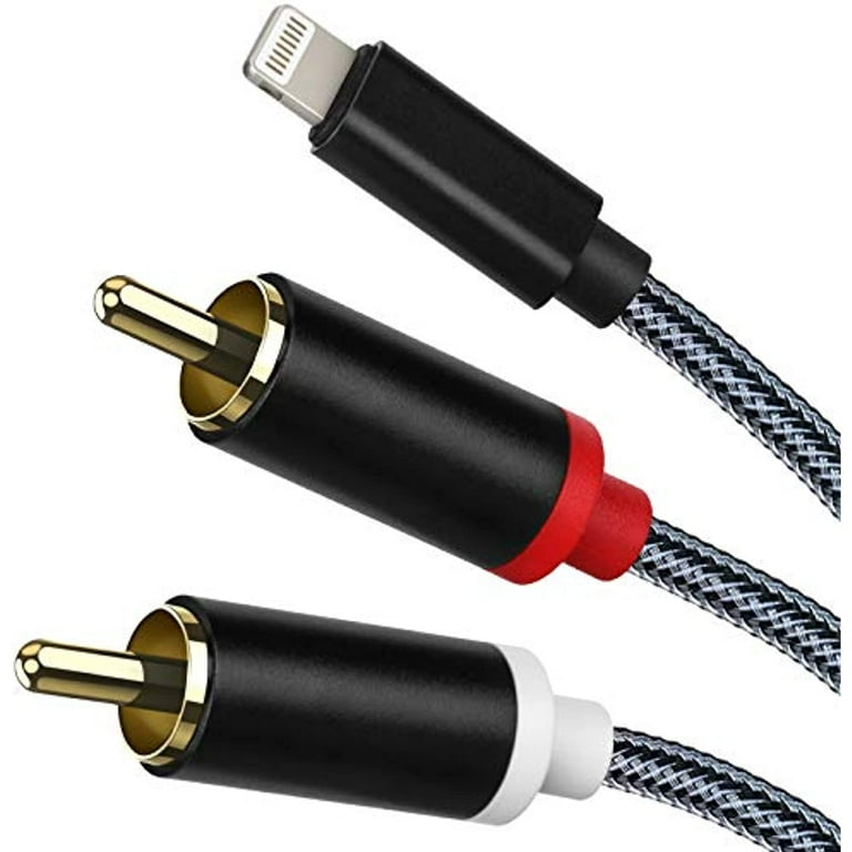 Câble USB-C Vers RCA Câble Audio 3-en-1 - Lightning/USB-C/Jack 3.5mm Vers RCA - 2,3m Pour Haut-parleurs Connexion Haut-parleurs Ampli