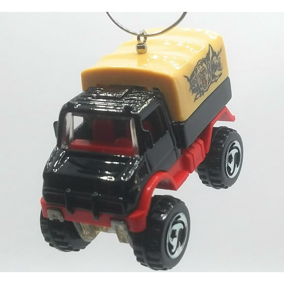 Christmas Ornament for Mercedez-Benz Unimog Truck Black Red Beige