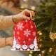 thumbnail image 4 of Bolsa grande de regalo navideña con cordón | Diseño de Papá Noel sin rostro con estampado de bosque de terciopelo | Bolsa infantil para dulces y regalos de fiesta, 4 of 6