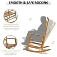 thumbnail image 3 of Outsunny Outdoor Rocking Chair, High Back Wooden Rocker, Slatted, Natural, 3 of 9