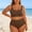 Coffee, variant on Women Plus Size Bikinis Set With Briefs Plus Size Two Piece Swimsuit Bikini With And Adjustable Straits For Full Figure Coffee 2XL