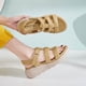 thumbnail image 4 of Sandalias Abiertas para Mujeres Cuña Ligeros Summer Beach (39) Amarillo, 4 of 9
