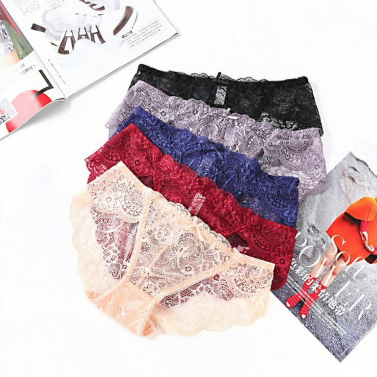 FallSweet 5Pcs/Lot! Transparent Panties Plus Size Woman Underwear Sexy Lace  Panty Soft Breathable Briefs Low-Rise Lingerie трусы - AliExpress
