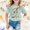 Mint Green, variant on Girls Casual Short Sleeve Cartoon Print Tee Round Neck Loose Fit Top for Everyday Wear and Occasions Short Sleeve Shirt for Girls Tees Kids Tshirts Clothes Summer Tops T-Shirt