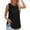 Black, variant on SNKSDGM Female Womens White Tank Top Cropped Women's Tank Tops Racerback Womens Tank Tops Summer Pleated Crew Neck Sleeveless Tops for Women Ruched Loose Xl