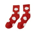 thumbnail image 2 of GZWYHT Crew Socks,Fuzzy Socks Women Coral Fleece Socks Women Autumn And Winter Tube Socks Sleep Socks Cute Home Polka Dot Thick Stockings Knee High Stockings,Dress Socks,Slouch Socks Red, 2 of 3