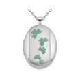 thumbnail image 1 of Collier Pendentif Médaillon Trèfle Vert en Argent Sterling avec Chaîne, 1 of 4