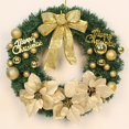 thumbnail image 6 of 16 Inch Christmas Wreath with Balls Bow Ornaments Christmas Wreath Flower Wreath Aureate, 6 of 7
