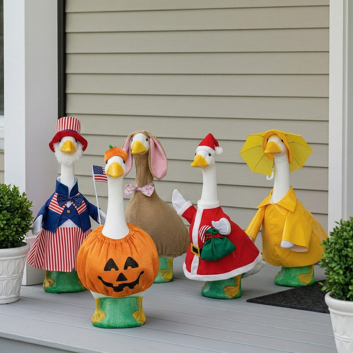 Official Gaggleville 23" Large White Goose, Plastic Garden Décor, Vibrant and Clean Painted Goose Feet - Indoor or Outdoor Decorative Figurine for Garden, Patio, or Entryway Accent