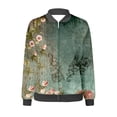 thumbnail image 4 of LIJCC Women'S Zippered Casual Jacket Coat for Womens Suitable Daily Jackets Lightweight Zip Up Jacket Floral Print Coat Stand Collar Short Sports Outwear, 4 of 5