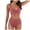 Brick Red, variant on Women High Waisted Bikini Sets, Two Piece Swimsuit Tummy Control, Textured Bathing Suits, Tie Knot Swimwear (Green, XL)