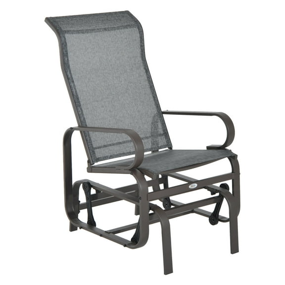 Outdoor Glider Chair, Gliders for Outside Patio with Smooth Rocking Mechanism and Lightweight Construction for Backyard, Gray