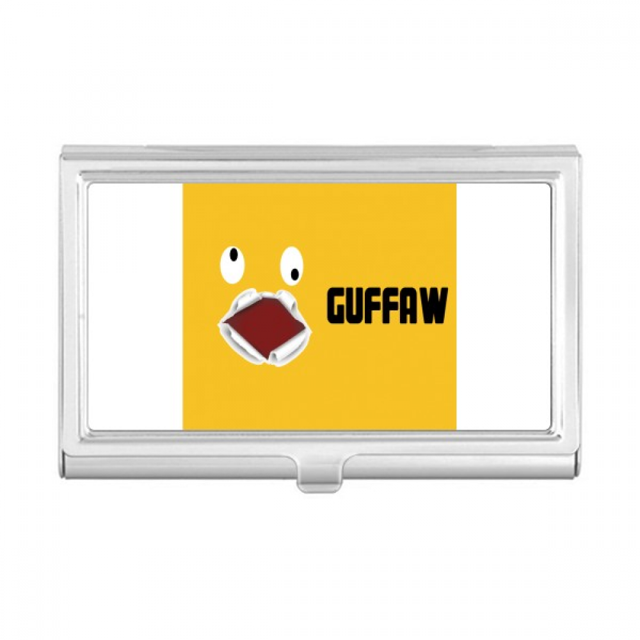 Laugh Disorder Yellow Emotion Guffaw Business Card Holder Case Pocket Box Wallet