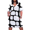 thumbnail image 1 of Mid Century Mod Inspired Block Print Loose Pocket Dress summer dress daily Summer skirt women dress Clothing, 1 of 6