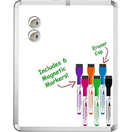 Kedudes Magnetic 11’’ x 14’’ Dry Erase Whiteboard. Includes 6 Magnetic Dry Erase Markers, Assorted Colors. Great For Fridge, Locker, and