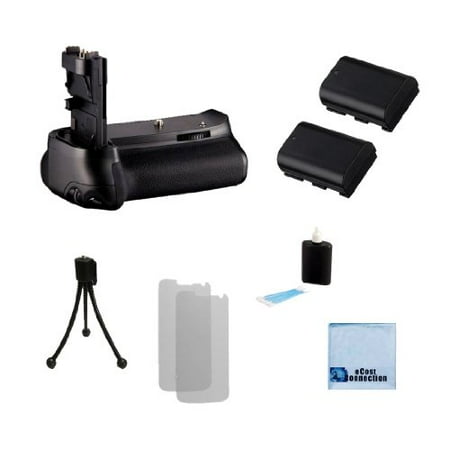 Battery Grip for Canon EOS 60D DSLR Camera + (2) LP-E6 Long-Life Batteries + eCostConnection Starter