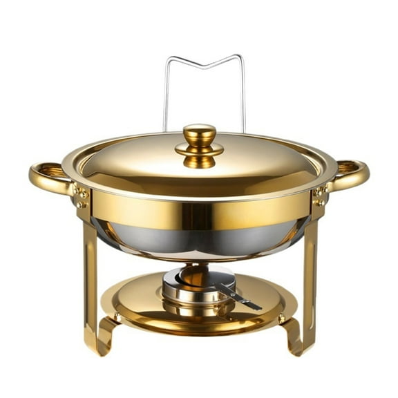 Round food warmer set made of stainless steel, chafing dish food warmer, stainless steel warming container with lid, for catering, buffet and party