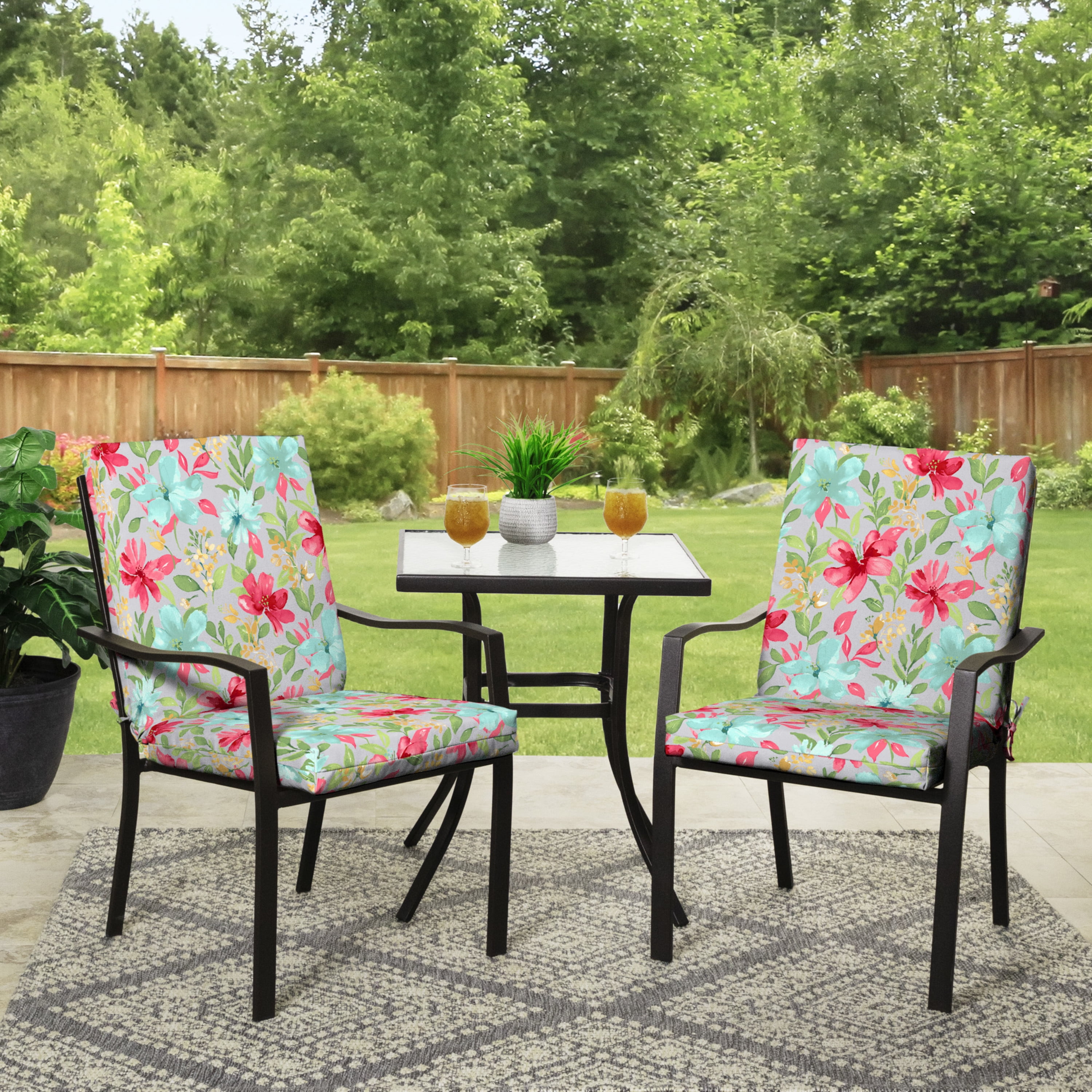 Mainstays outdoor dining chair cushion hot sale