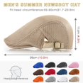 thumbnail image 7 of Minzimin 2 Pack Men's Mesh Cap Breathable Summer Newsboy Hat Adjustable Beret Ivy Cap Irish Cabbie Driving Hats, 7 of 7