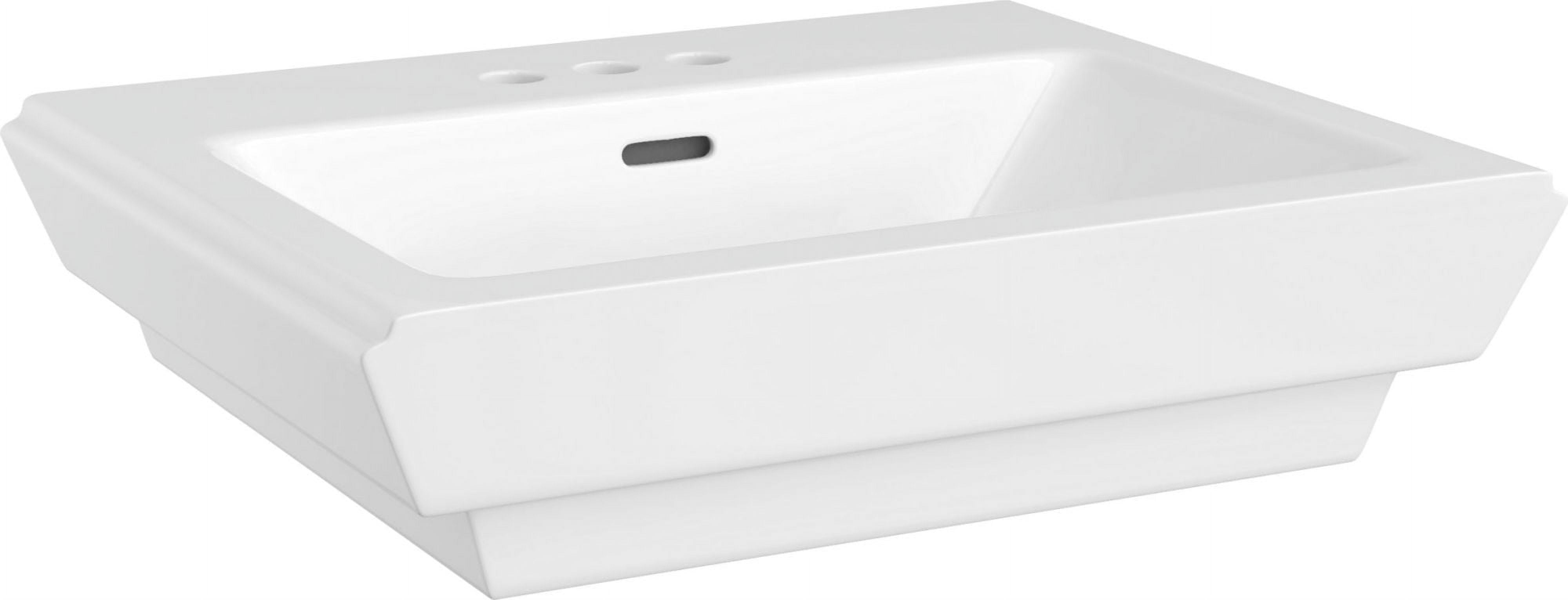 Proflo PF1184WH 22-7/8" Rectangular Vitreous China Pedestal Bathroom Sink - White