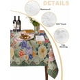 thumbnail image 5 of Green Boho Flower Rectangle Tablecloth, Spring Watercolor Country Floral Plant Waterproof & StainResistant Tablecloth, Washable Oil-proof Table Cover for Dining/Party/Wedding/Camping/Buffet 52x70 In, 5 of 9