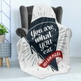 thumbnail image 4 of Funny Words Soft Flannel Fleece Blanket, Grunge Pizza Slice with Retro Effect Humor Phrase About Fast Food, Cozy Plush for Indoor and Outdoor Use, 60" x 80", Dark Blue Red and Grey, by Ambesonne, 4 of 5