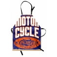 thumbnail image 1 of Motorcycle Apron, Grunge Style Typographic Poster Like Design Ride or Die Skulls, Unisex Kitchen Bib with Adjustable Neck for Cooking Gardening, Adult Size, Blue Violet Orange and White, by Ambesonne, 1 of 4