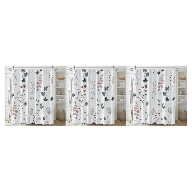 Cortina de ducha Matsuzay Flores de color agua 180cm x 180cm