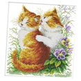 thumbnail image 4 of DIY Stamped Cross Stitch Starter Pre-printed Kissing Cats 14CT 33x34cm, 4 of 10