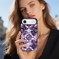 thumbnail image 2 of Wallet Case For Apple iPhone Air / 17 Pro / 17 Pro Max Series with Card Holder, PU Leather Kickstand Card Slots Screen Protector Included For iPhone 17 Series, Purple Flower, 2 of 8
