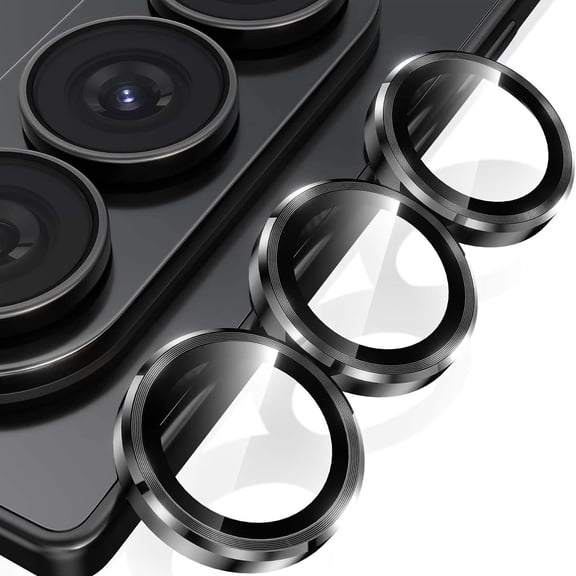 Corliven Camera Lens Cover for Samsung Galaxy Z Fold 8 Ultra, Anti Reflective Ultra HD Clarity Scratch Protection Real Metal Glass Lens Shield,Case Friendly,Black
