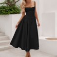 thumbnail image 2 of Women's Flattering Waist Casual Dress - Solid Color, Polyester/Spandex, Spring/Summer/Autumn, S-XXXL, 2 of 5