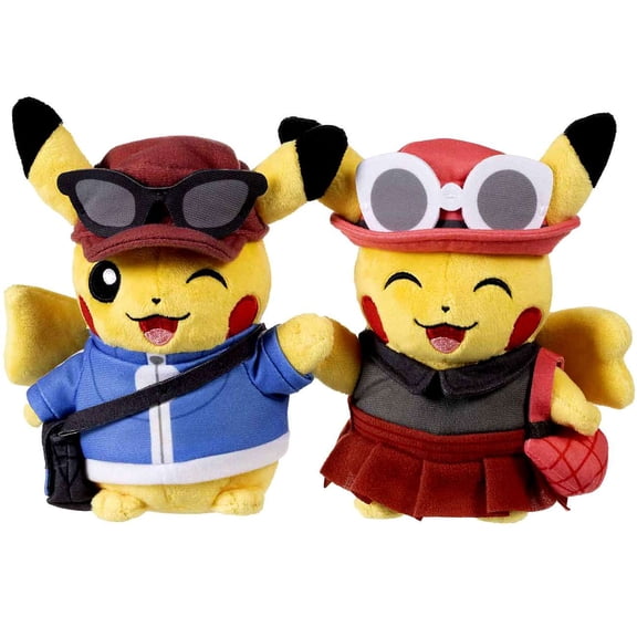 Pokemon Paired Pikachu Celebrations Kalos Region Plush Set