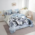 thumbnail image 3 of jejeloiu Antarctic Animal 7-Piece Twin Bedding Sets,Kawaii Penguin Bedding Comforter Set,Gray White Sheet Sets For Kids,Ultra Soft Home Decor Reversible, 3 of 8