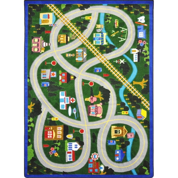 Joy Carpets Kid Essentials My Community Helpers 7'8" x 10'9" Area Rug in Color Multi