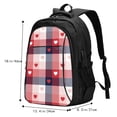 thumbnail image 5 of Daiia Heart Plaid Pattern USB Charging Backpack for Men and Women, Anti-Theft Backpack,Travel Backpack,School Backpack,College Backpack,Laptop Backpack, 5 of 7