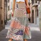 thumbnail image 3 of Vestidos largos para mujer Cintura elástica Falda baja Fruncido Satén Falda larga multicolor FLhrweasw Nuevo, 3 of 8