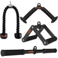 thumbnail image 1 of Cable Machine Attachment Set, LAT Pulldown Attachments for Home Gym Equipment, Tricep Pull Down Attachment for Home Gym Accessories, LAT Pull Down Bar and Tricep Rope Cable Attachment, 1 of 6