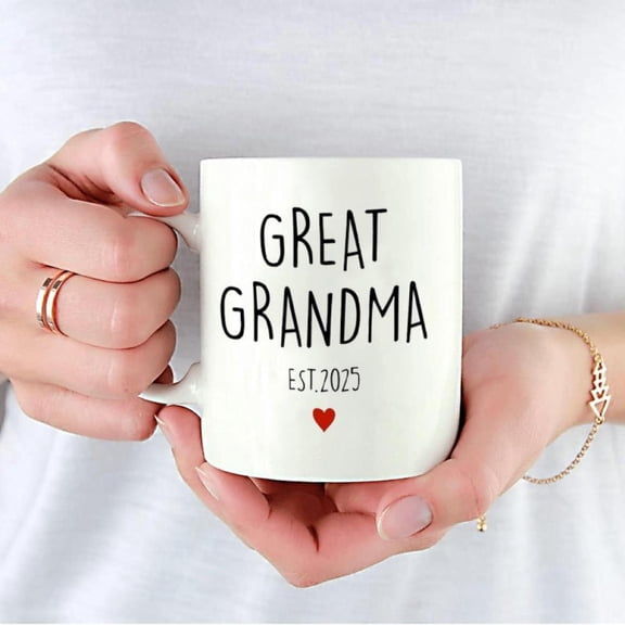 Maustic Great Grandparents Great Grandpa Grandma Est 2025 Mugs Christmas Gifts Great Grandma Grandpa Pregnancy Announcement Grandparents New Grandparents Gifts 11oz