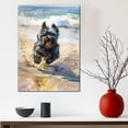 thumbnail image 5 of Funny Dog on Beach Canvas Wall Art, Skye Terrier Dog Picture Ocean Artwork for Bathroom Bedroom Living Room, Art Decor 8x12 Inches, 5 of 6