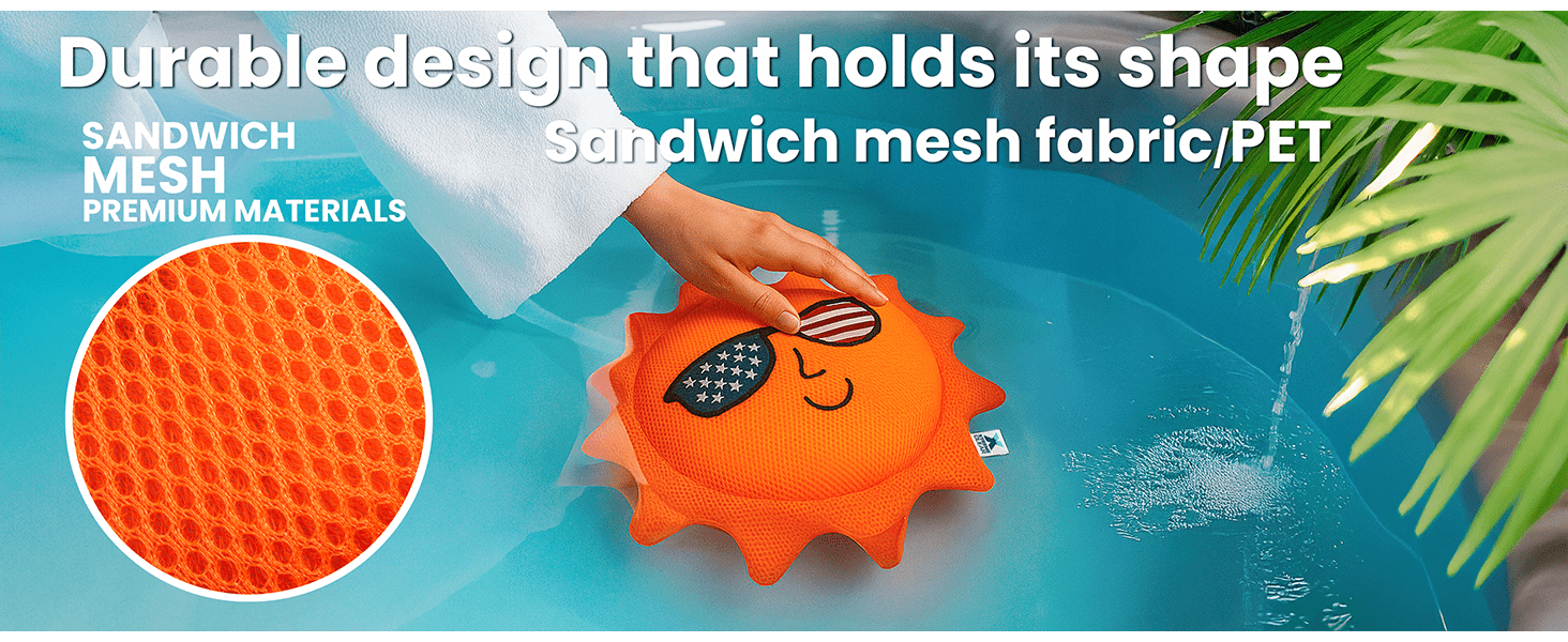 XtremepowerUS Hot Tub Scum Absorber Sun, Large Reusable Oil & Scum Sponge for Spas & Hot Tubs, Orange, 3-Pack