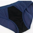 thumbnail image 5 of KHONTS Women's Wide Waistband Mid Rise Period Underwear Leak Proof Month Cycle Hipster Breathable Panties Dark Blue M, 5 of 9