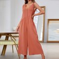 thumbnail image 6 of SELONE Jumpsuits for Women Dressy Loose Fit Long Pant Sleeveless Ladies Travel Comfortable 2023 Vacation Womens Jumpers and Rompers Casual High Waist Solid Color Single Bucklestraight Tube Red M, 6 of 8