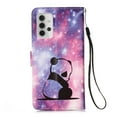 thumbnail image 3 of For Samsung Galaxy A52 Case 5G,  Cute Pattern Painted Flip Wallet Card Case, With Hand Strap Magnetic Closure Stand Phone Case Cover For Samsung Galaxy A52 5G,Panda Baby, 3 of 8